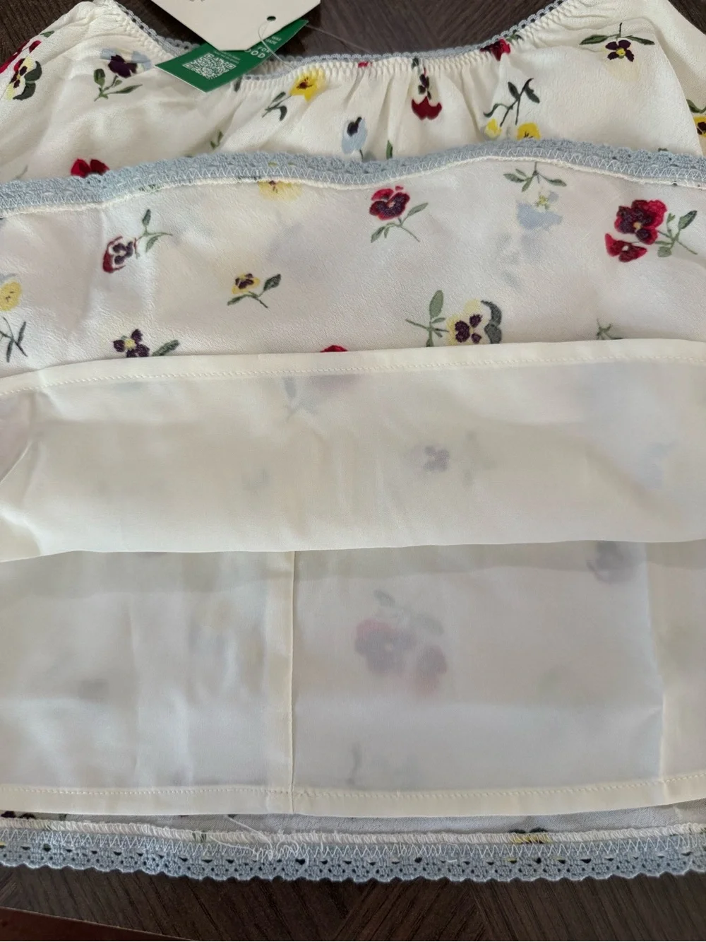 GAP x DOEN Girls Cream Floral Skater Skirt with Red, Yellow & Blue Blooms